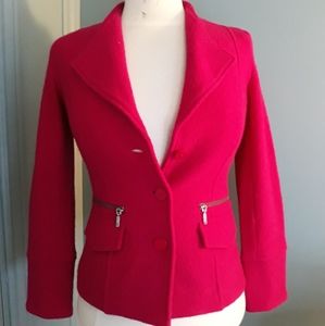 Tribal Boiled Wool Blazer Jacket Hot Pink Magenta